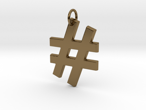 Hashtag in Polished Bronze