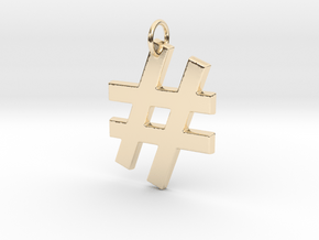 Hashtag in 14k Gold Plated Brass