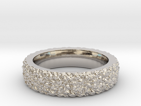 Rugged Beauty Size-8 in Rhodium Plated Brass
