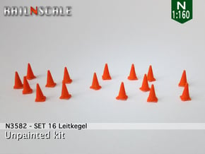 SET 16 Leitkegel (N 1:160) in Smooth Fine Detail Plastic