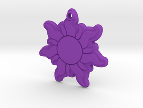 Disney Tangled Sun Flower Necklace Replica Pendant in Purple Processed Versatile Plastic