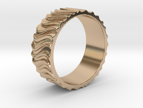 CurvedForrest dünn Ring Size 10.5 in 14k Rose Gold Plated Brass