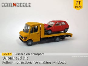 SET Crashed Car Transport  (TT 1:120) in Tan Fine Detail Plastic