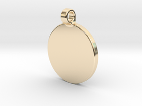 Your embossed pendant, round, 25mm. in 14K Yellow Gold