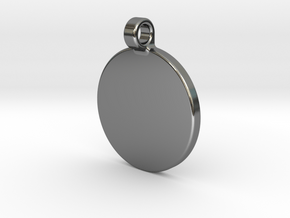 Your embossed pendant, round, 25mm. in Fine Detail Polished Silver