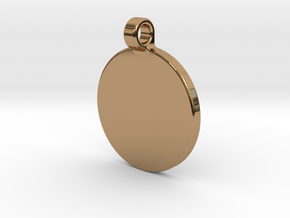Your embossed pendant, round, 25mm. in Polished Brass