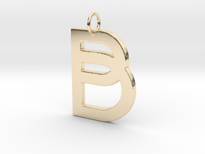 B in 14k Gold Plated Brass