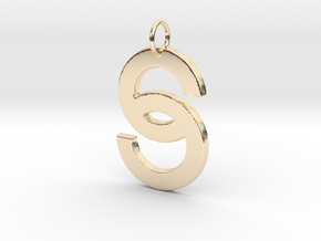 S in 14k Gold Plated Brass