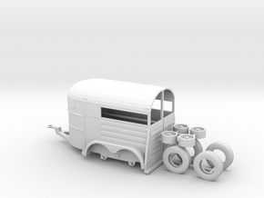 1/64th Tandem axle 13' long horse trailer in Tan Fine Detail Plastic