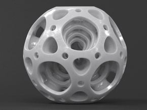 Nested Dodecahedron in White Processed Versatile Plastic
