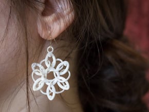 Knotted Hexagonal Earrings in White Processed Versatile Plastic