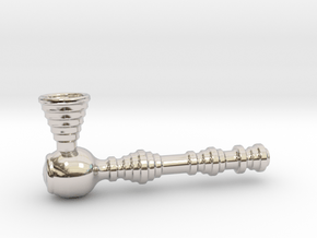 Weed Pipe 3 in Rhodium Plated Brass