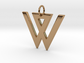 W in Polished Brass