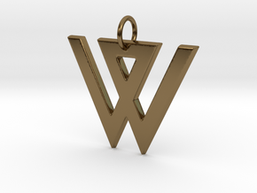 W in Polished Bronze