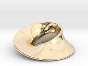 Minimal Mobius pendant (1 in) in 14K Yellow Gold