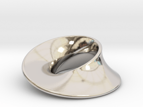Minimal Mobius pendant (1 in) in Rhodium Plated Brass
