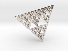 Sierpinski Tetrahedron in Rhodium Plated Brass