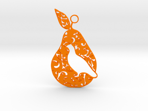 12 Days of Christmas Ornament Partridge in a Pear  in Orange Processed Versatile Plastic