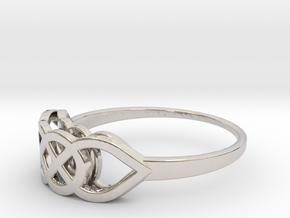 Size 6 Knot C2 in Rhodium Plated Brass