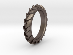Traktortire Ring - Part 2 in Polished Bronzed Silver Steel