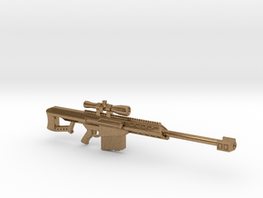 Barrett 50bmg Keychain Without Bipod in Natural Brass