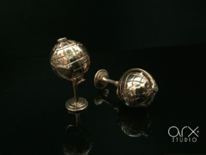 World Cufflinks in Polished Bronze