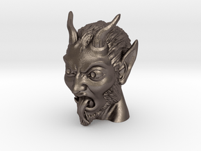 Krampus the Christmas Demon in Polished Bronzed Silver Steel