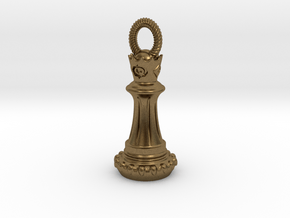 Chess Queen Pendant in Natural Bronze