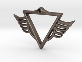 tri-cir wings in Polished Bronzed Silver Steel