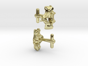 Anatomical Vertebrae C4 Cufflinks in 18k Gold Plated Brass