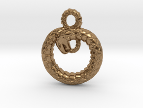Ouroboros Pendant in Natural Brass