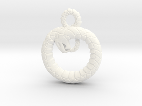 Ouroboros Pendant in White Processed Versatile Plastic