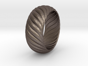 SPIRAL 1 SIZE 9.5 in Polished Bronzed Silver Steel