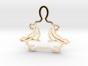 Meditation Yoga Lotus Pose in 14k Gold Plated Brass
