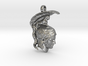 ARES, God of War necklace pendant (profile) in Natural Silver