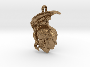 ARES, God of War necklace pendant (profile) in Natural Brass