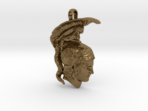 ARES, God of War necklace pendant (profile) in Natural Bronze