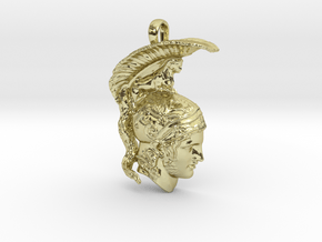 ARES, God of War necklace pendant (profile) in 18k Gold Plated Brass