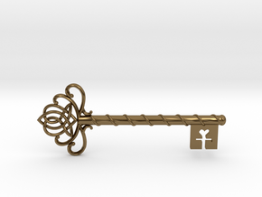 Skeleton Key with Celtic Knot in Polished Bronze