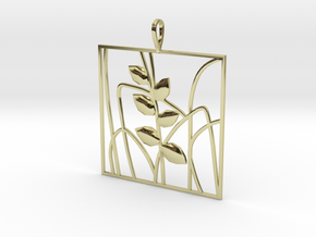 Plant and grass Alhendin pendant in 18k Gold Plated Brass