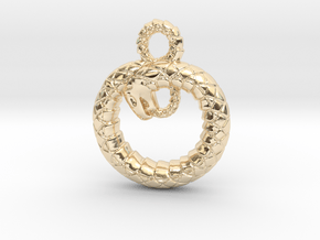 Ouroboros Pendant in 14k Gold Plated Brass