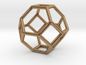 0268 Truncated Octahedron E (a=1сm) #001 in Polished Brass