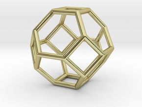 0268 Truncated Octahedron E (a=1сm) #001 in 18k Gold Plated Brass