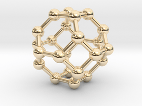 0374 Truncated Octahedron V&E (a=1cm) #003 in 14K Yellow Gold