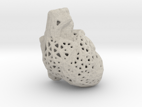 Voronoi Realistic Heart Pendant in Natural Sandstone