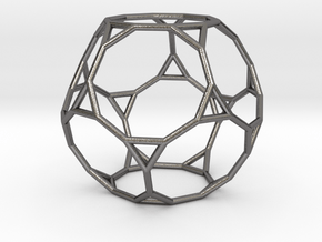 0270 Truncated Dodecahedron E (a=1cm) #001 in Polished Nickel Steel