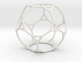 0270 Truncated Dodecahedron E (a=1cm) #001 in White Natural Versatile Plastic