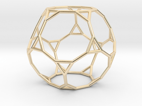 0270 Truncated Dodecahedron E (a=1cm) #001 in 14k Gold Plated Brass