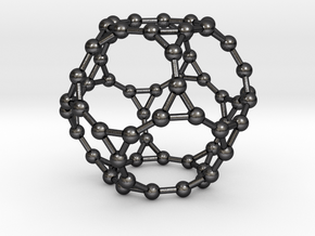 0384 Truncated Dodecahedron V&E (a=1сm) #003 in Polished and Bronzed Black Steel