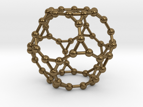 0384 Truncated Dodecahedron V&E (a=1сm) #003 in Polished Bronze
